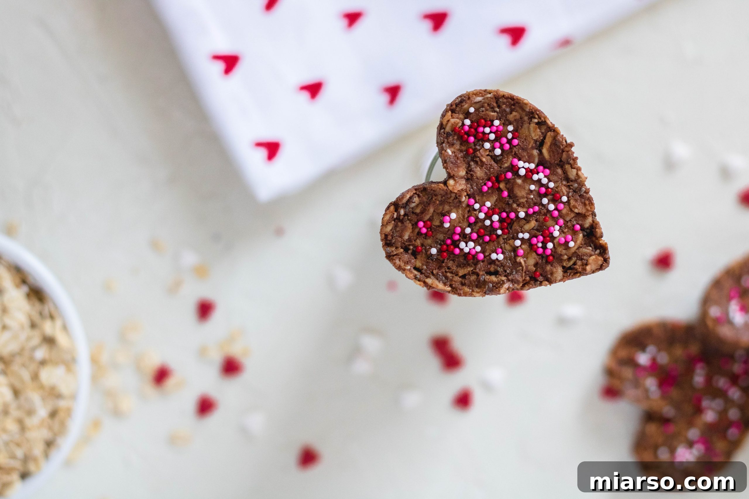 Healthy No Bake Cookies on top of a milk glass