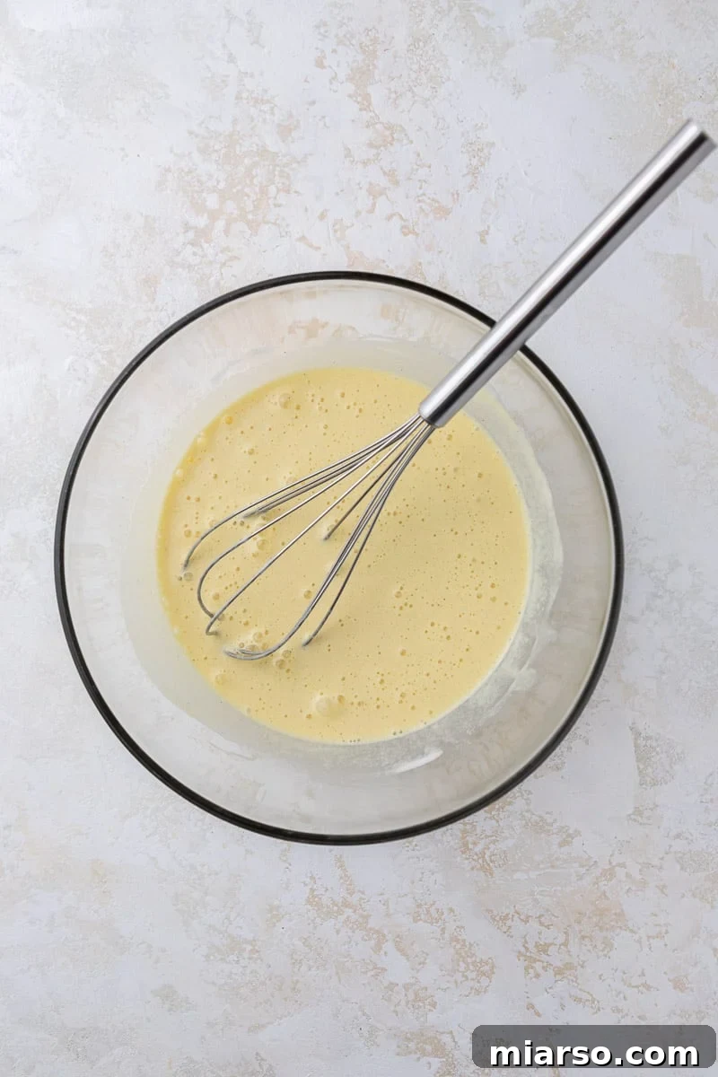Custard batter in bowl