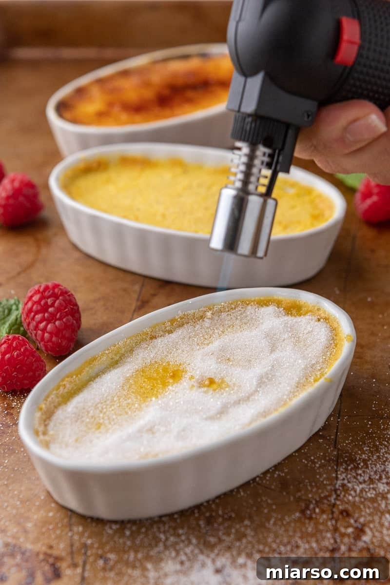 Torching granulated sugar 