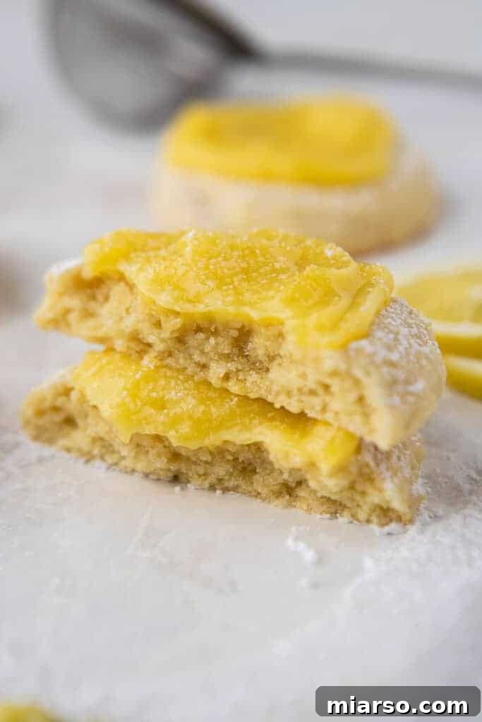 Stack of lemon curd cookies