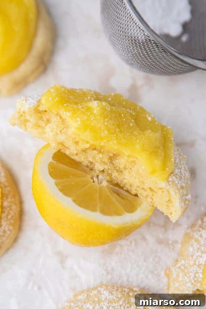 Half a lemon cookie on a lemon