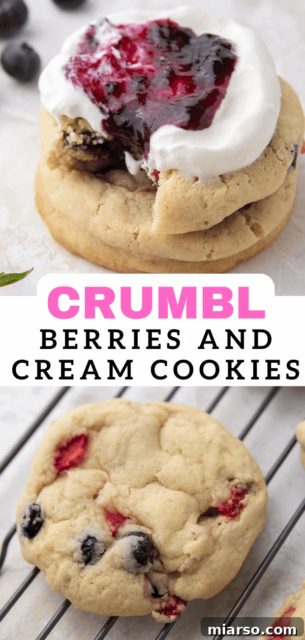 A festive spread of Crumbl Berries and Cream Cookies for a gathering