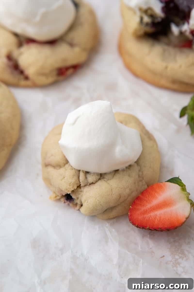 A cookie being frosted with white whipped cream