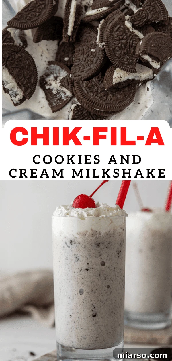Chick-fil-A Cookies and Cream Milkshake for Pinterest