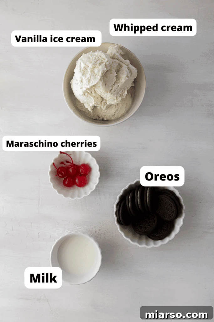 Ingredients for homemade Chick-fil-A milkshake 
