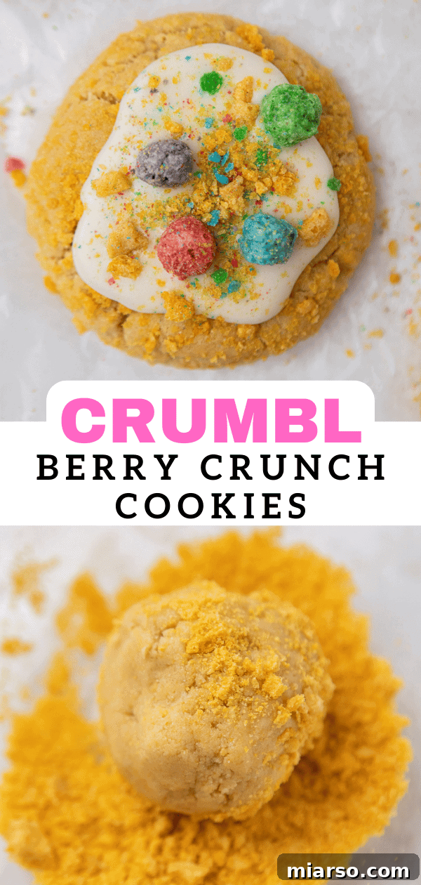 Homemade Crumbl Berry Crunch Cookie Perfection 16 Visually appealing image of Berry Crunch Cookies, perfect for Pinterest.