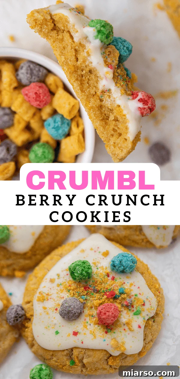 Homemade Crumbl Berry Crunch Cookie Perfection 18 A close-up shot of the Berry Crunch Cookies, emphasizing their delicious texture.
