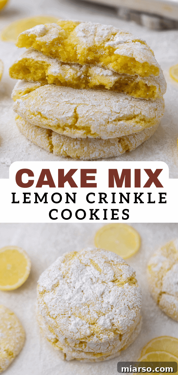 Perfectly Crinkled Lemon Cookies with Cake Mix 17 lemon crinkle cookies with cake mix