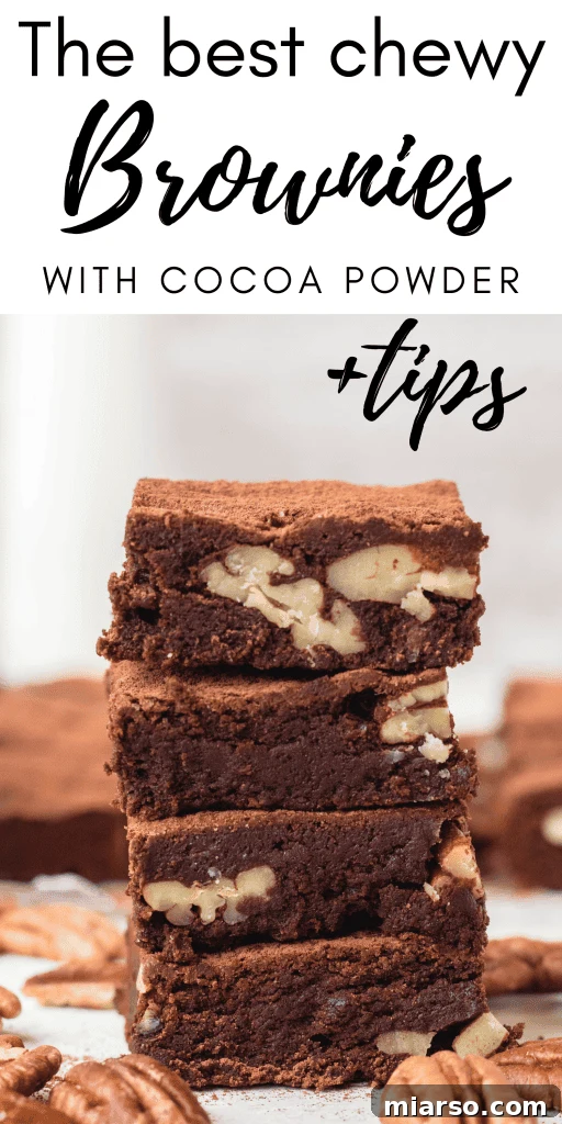Bake Irresistibly Chewy Brownies with Cocoa Powder 16 Collage of chewy brownies with cocoa powder
