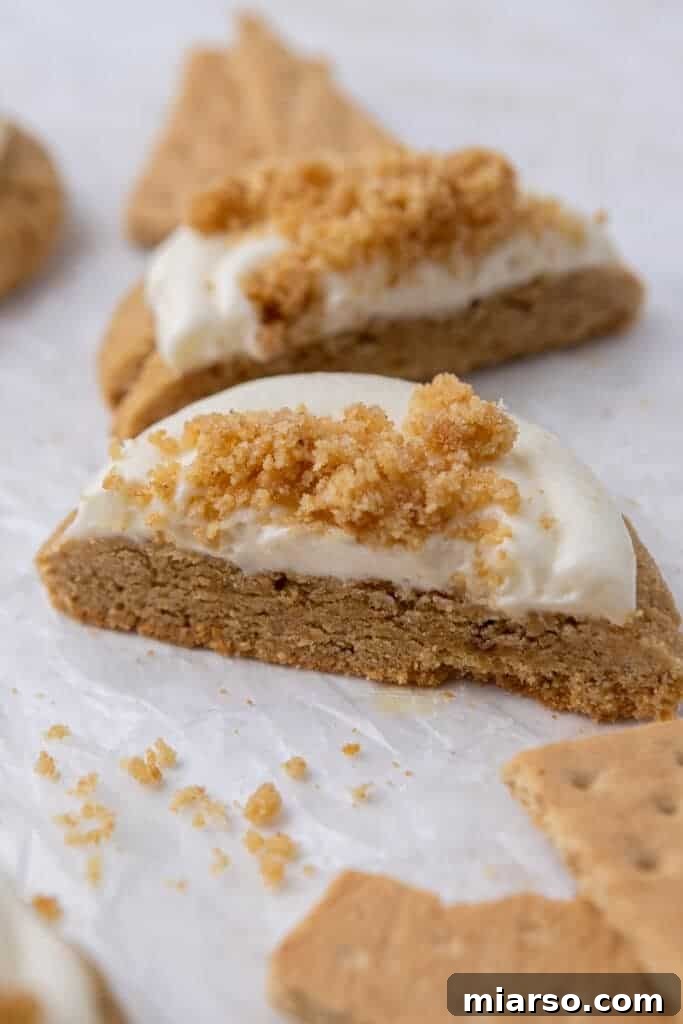 Cheesecake cookie cut in half