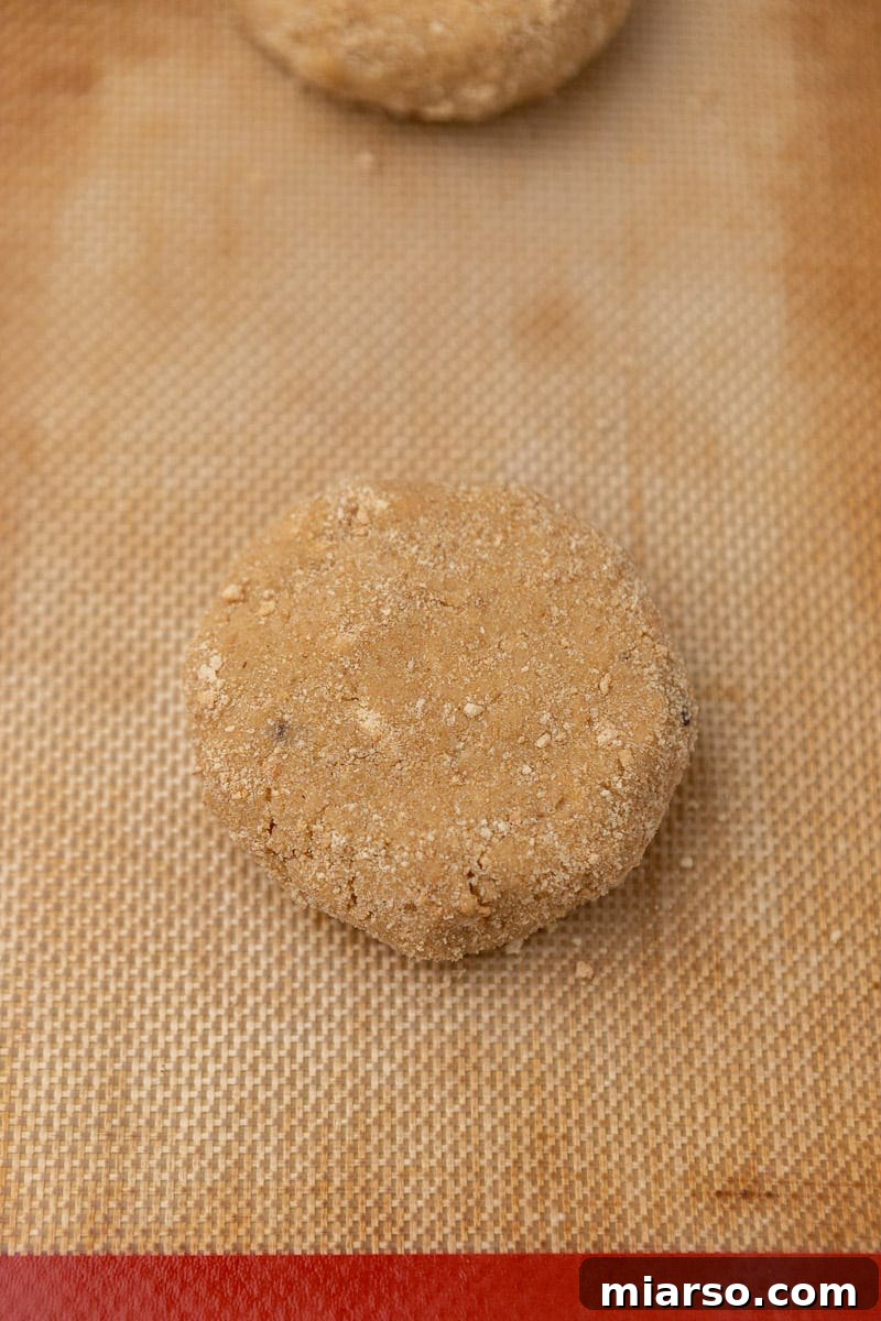 Cookie dough on baking sheet