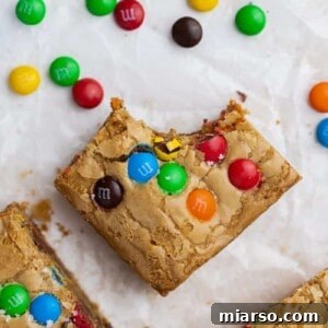 Chocolate chip m&m blondies