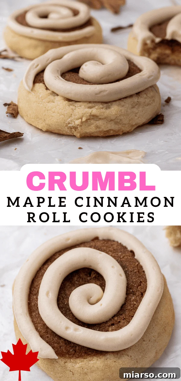 Beautifully frosted Crumbl maple cinnamon roll cookies image
