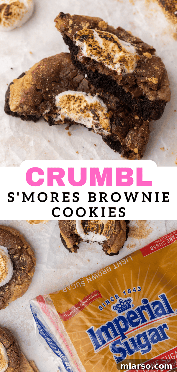 S'mores brownie cookies recipe pin