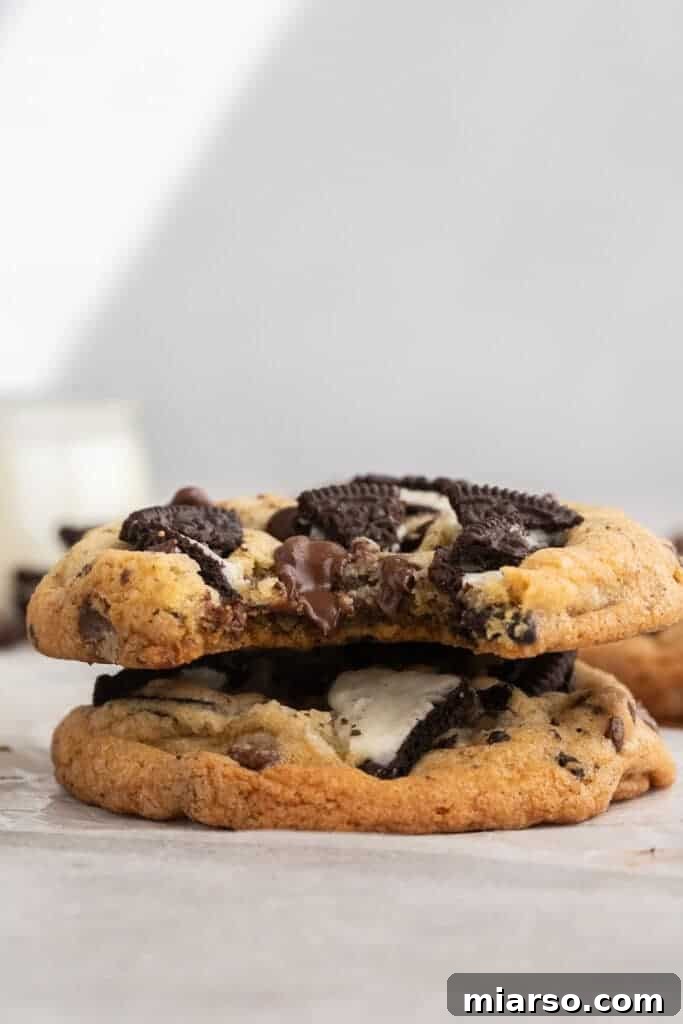 Ultimate Oreo Chocolate Chip Cookies 10 Stack of chewy oreo chocolate chip cookies