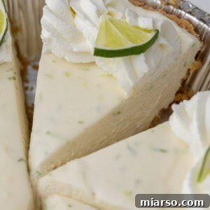 Close up of key lime pie slice