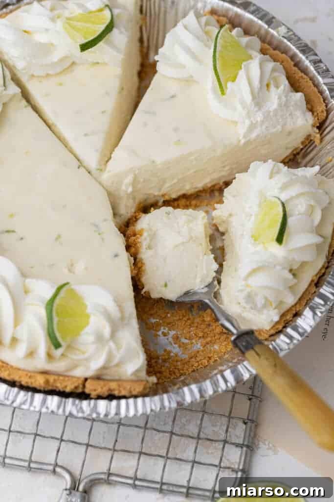 Sliced key lime pie 