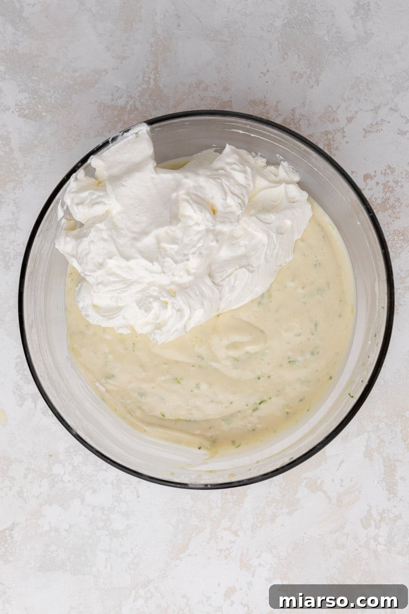 Pie filling with whipped cream on top