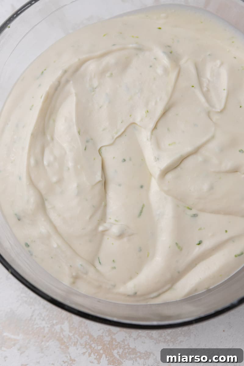 Creamy pie filling in a bowl