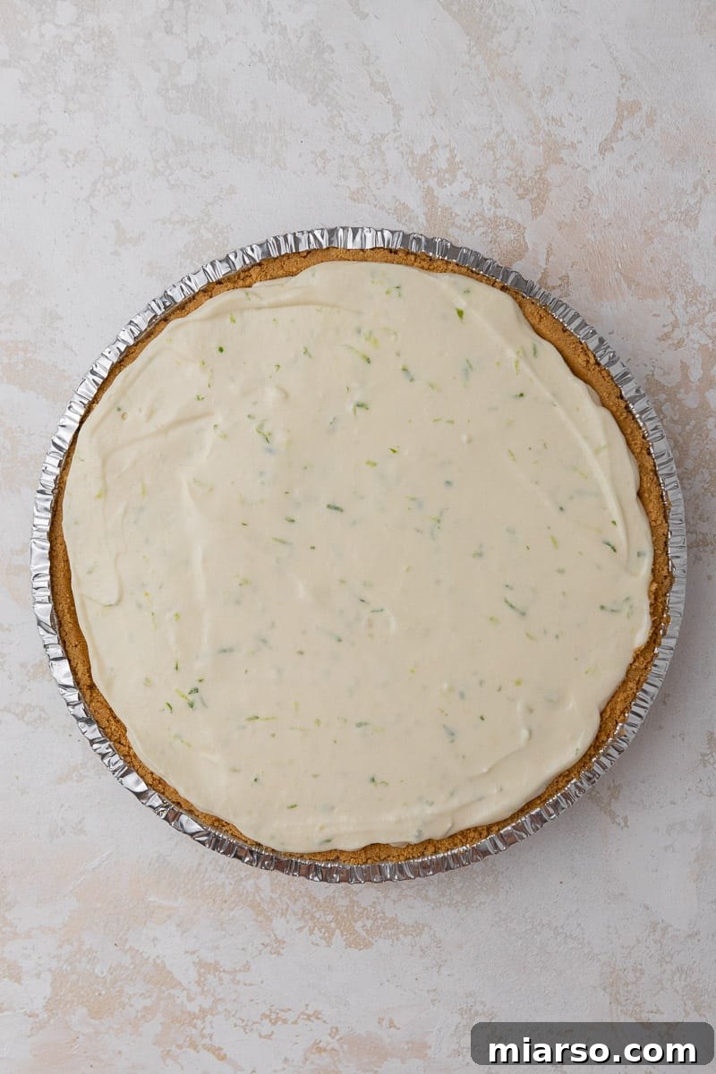 Key lime pie before chilling