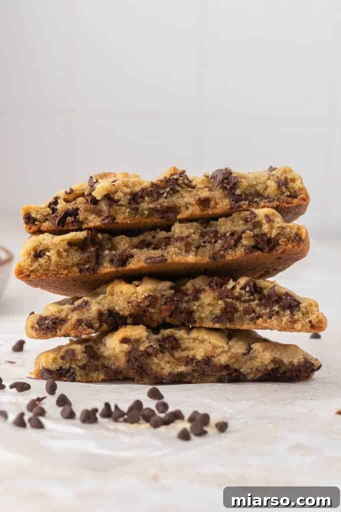 Unlock the Secret to Your Perfect Single Serve Chocolate Chip Cookie 2 A single-serve chocolate chip cookie on a white background, perfect for one.