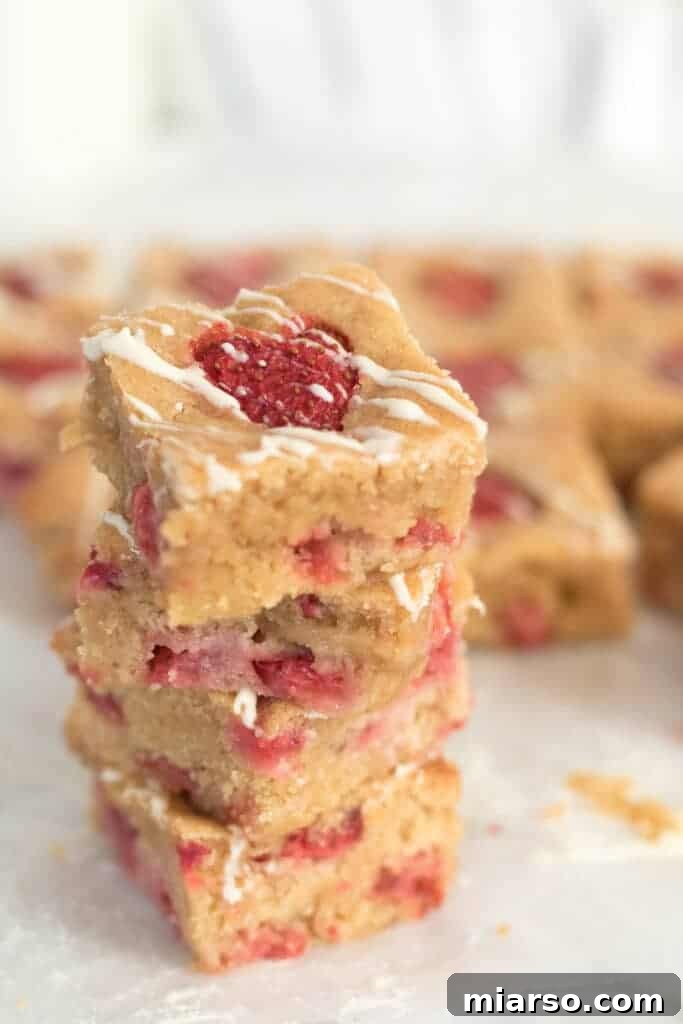 Brown butter strawberry blondies, vibrant and delicious.