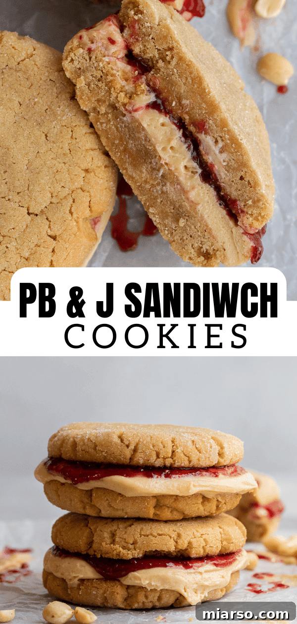 Ultimate Peanut Butter and Jelly Cookie Sandwich 16 Peanut butter and jelly sandwich cookies