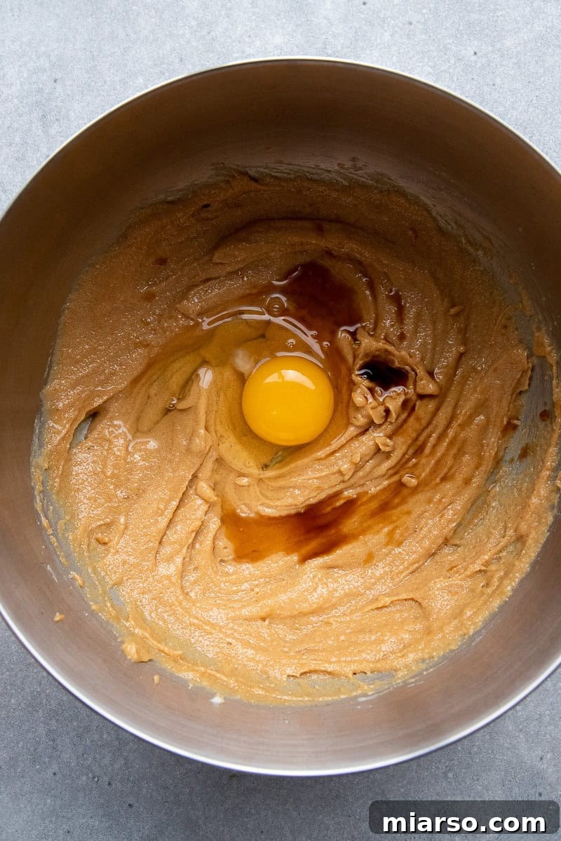 Ultimate Peanut Butter and Jelly Cookie Sandwich 5 Creamed butter and sugar in a bowl