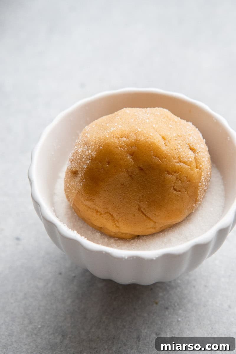 Ultimate Peanut Butter and Jelly Cookie Sandwich 7 Peanut butter cookie dough in a bowl