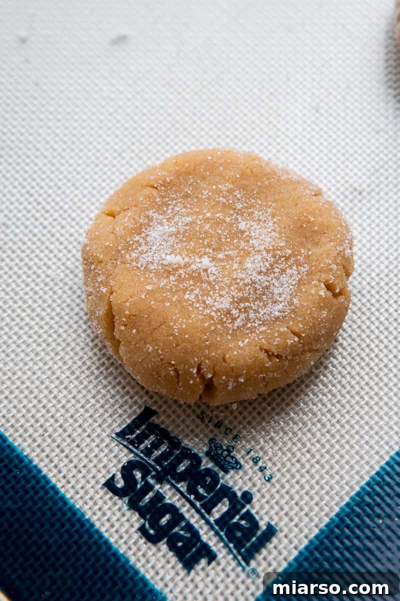 Ultimate Peanut Butter and Jelly Cookie Sandwich 9 Peanut butter cookie dough on baking sheet