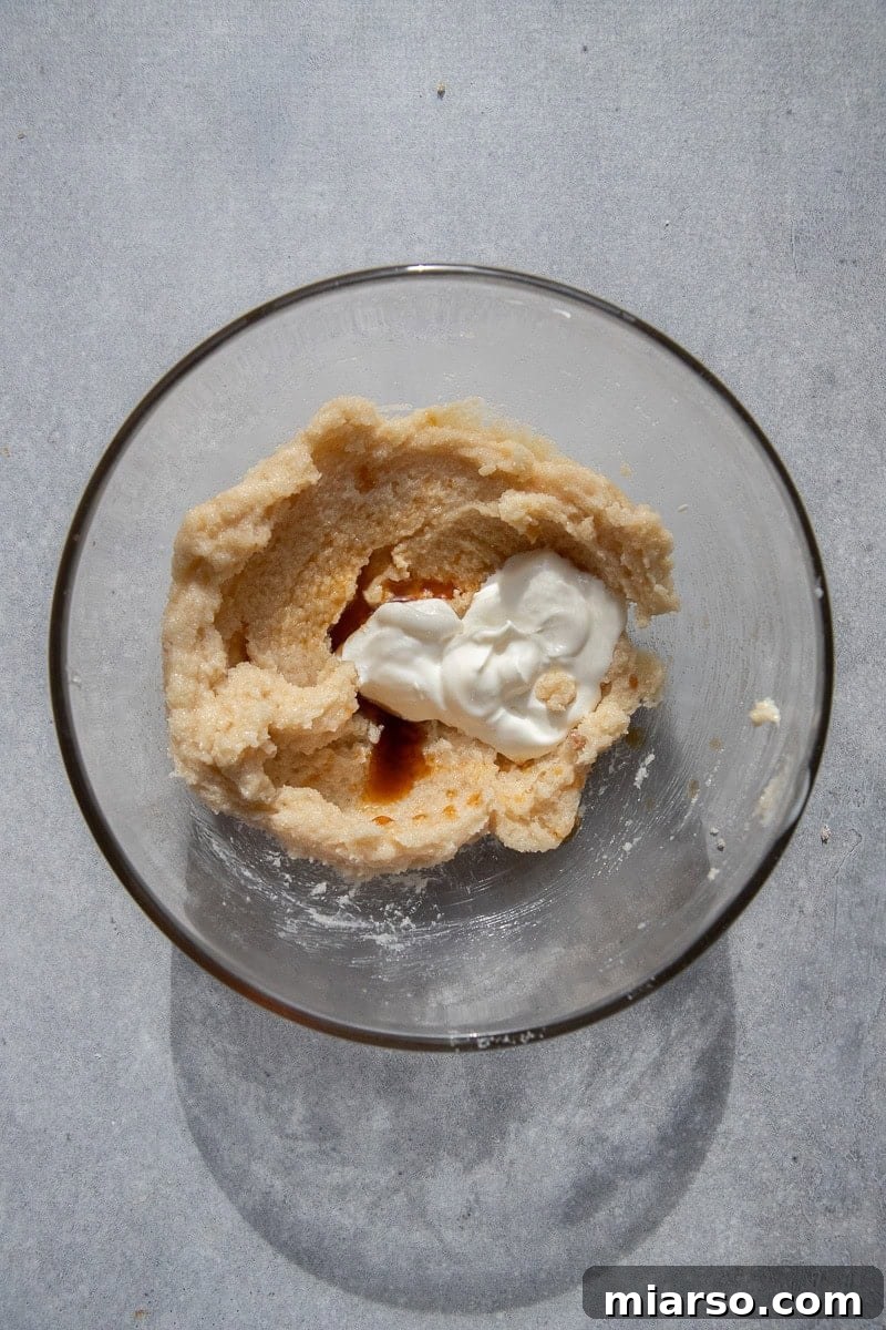 Wet ingredients in a bowl before mixing