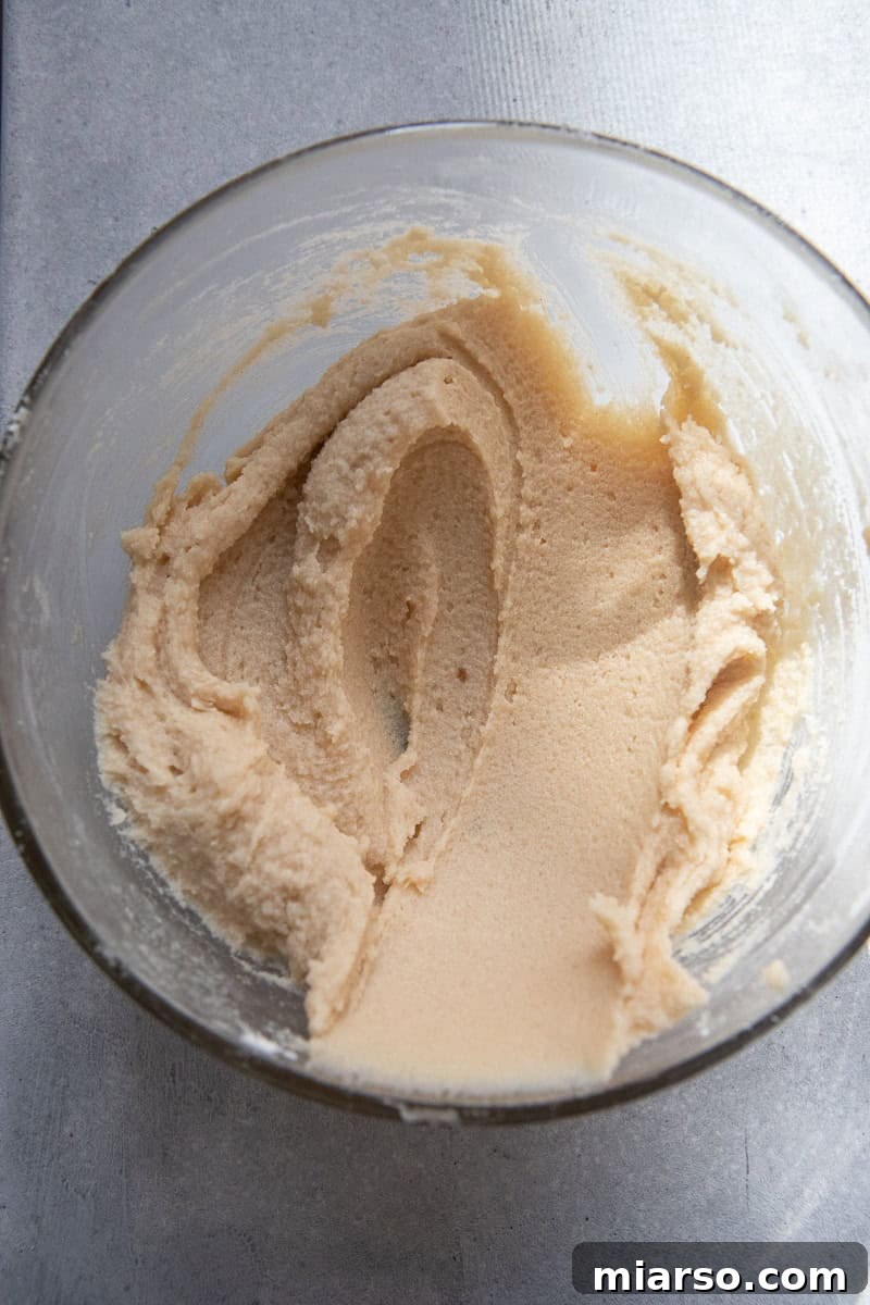 Mixing wet ingredients in a bowl