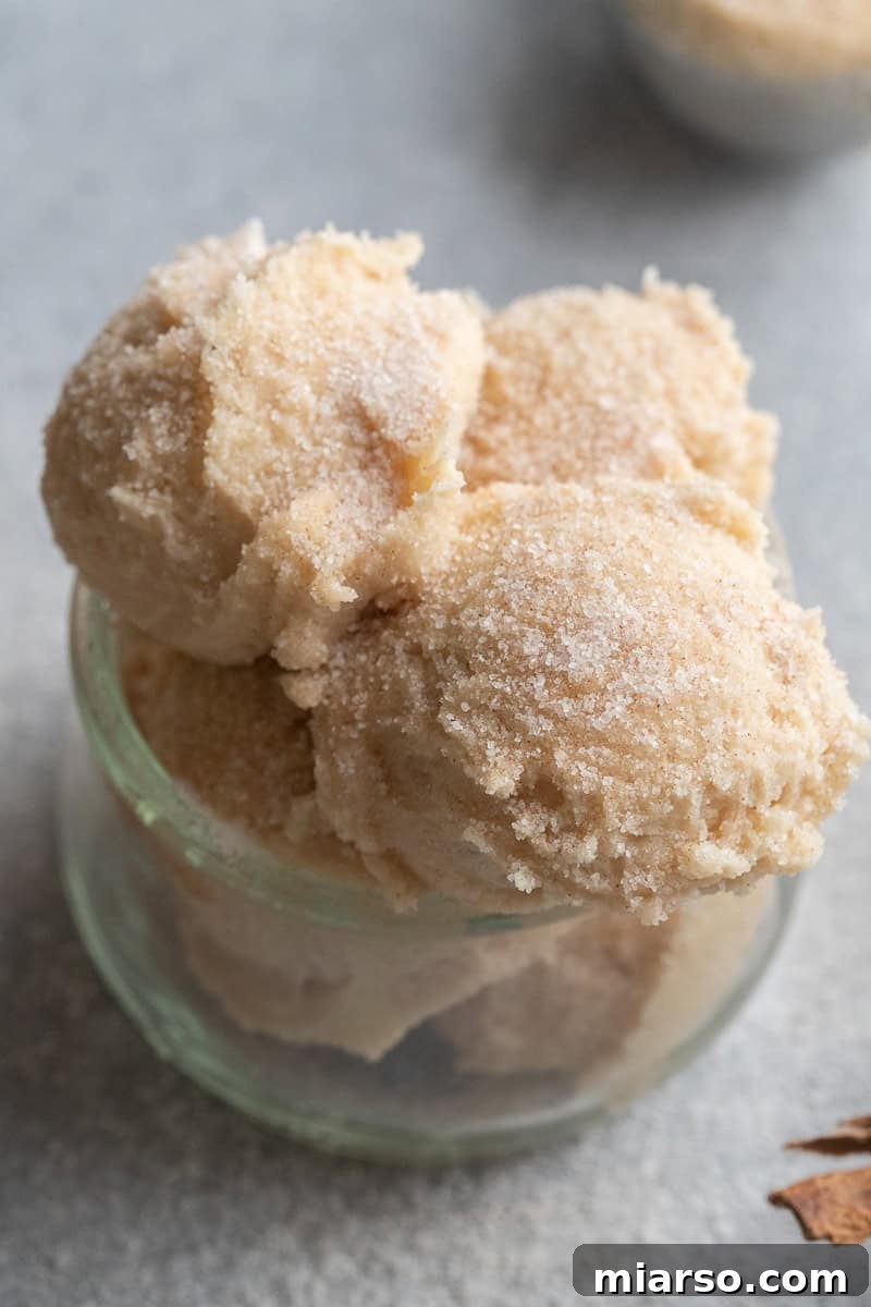 Finished cinnamon sugar cookie dough in a bowl