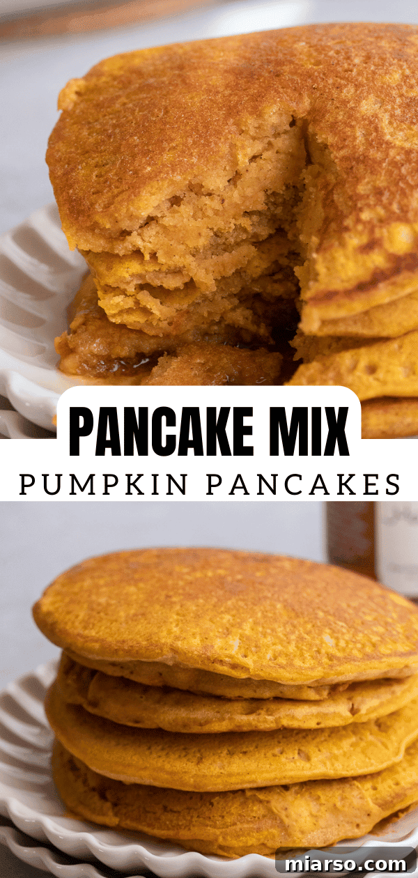 Pumpkin pancakes with pancake mix on a decorative plate