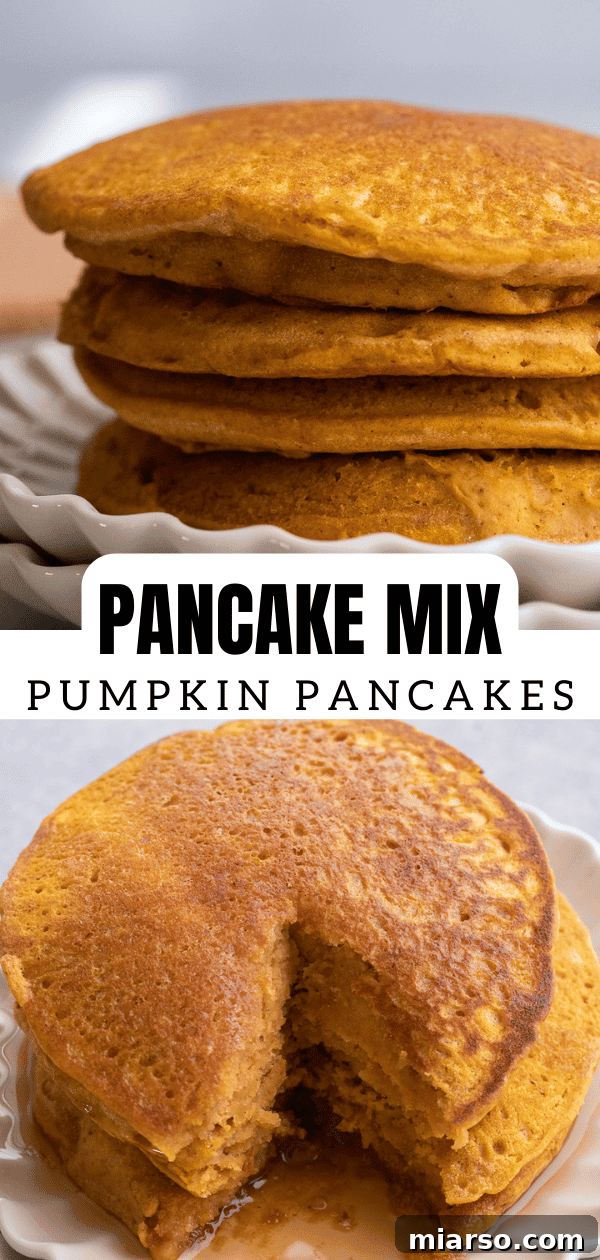 Pumpkin pancakes made from mix with autumn decorations