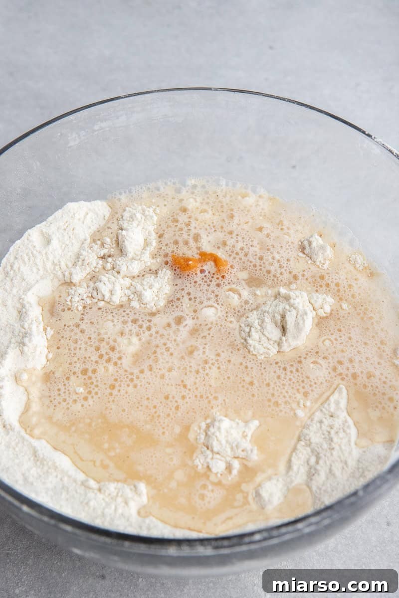 Pancake mix in a bowl