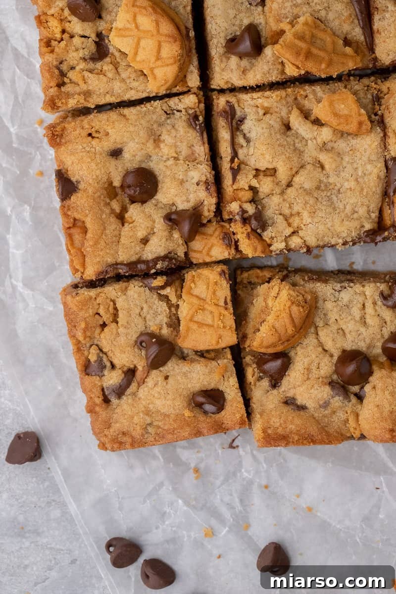 Baked Nutter Butter bars, fresh out of the oven.