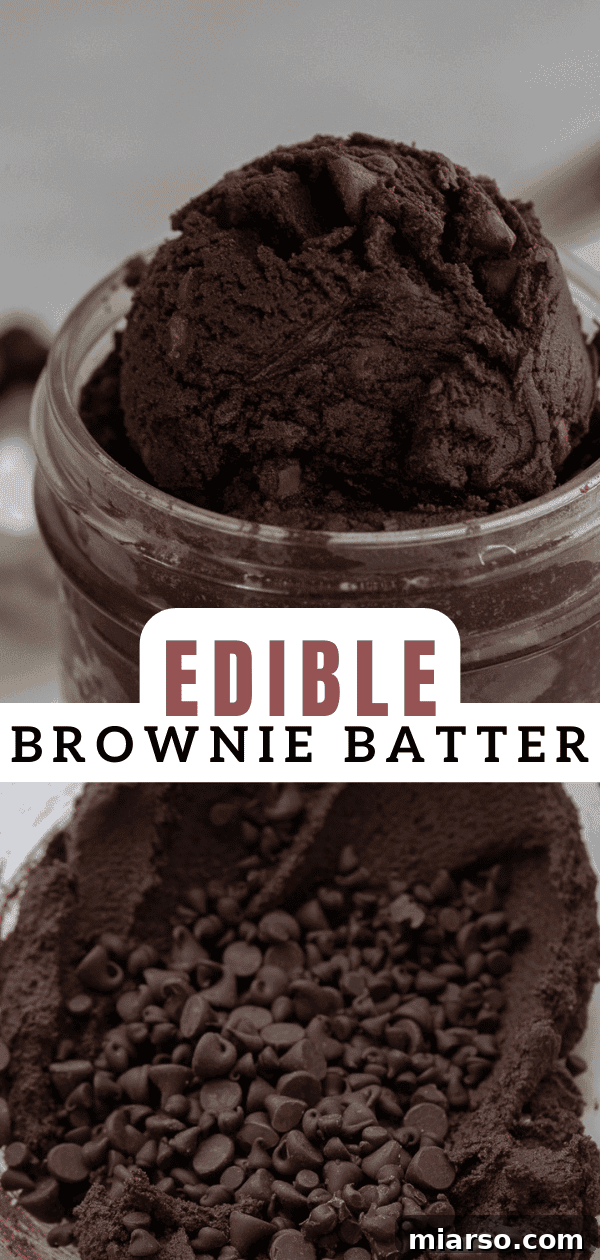 Pinterest collage for edible brownie batter
