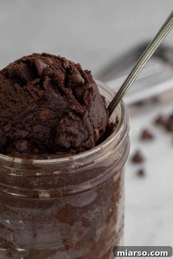 Chocolatey brownie cookie dough recipe with chocolate chips