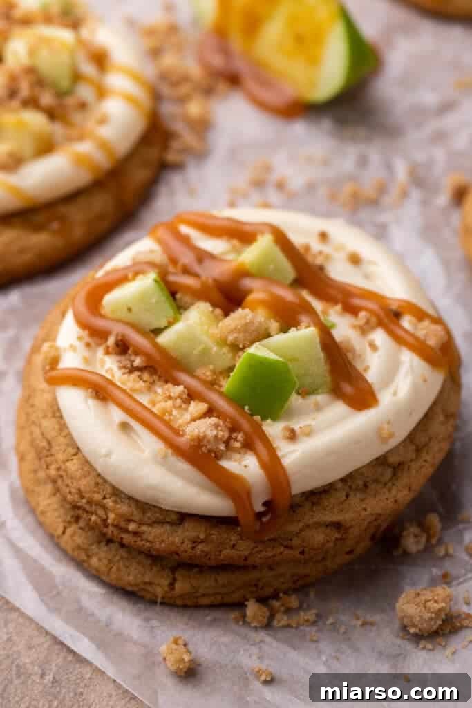 Crumbl caramel apple cookie