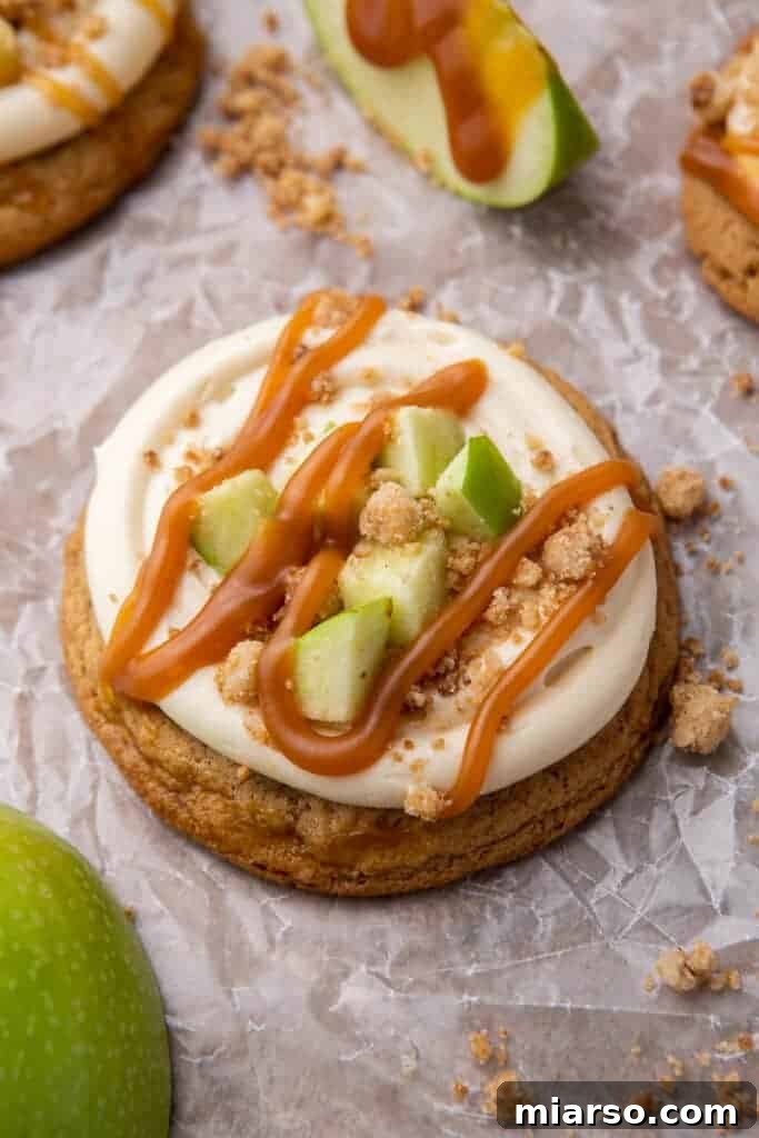 Crumbl caramel apple cookies