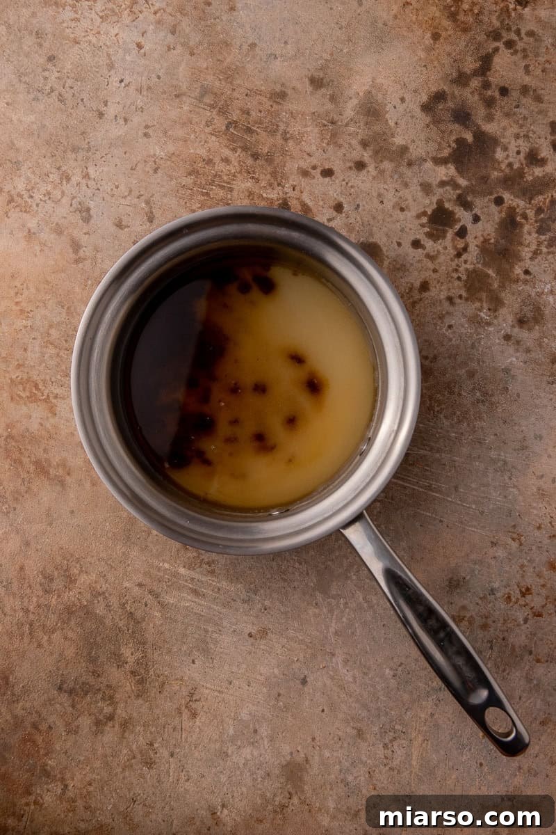 Wet ingredients in a pot