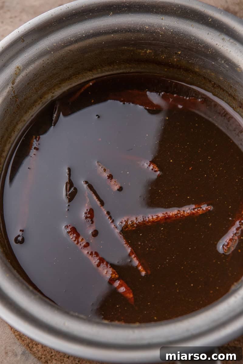 Thick PSL syrup in pan