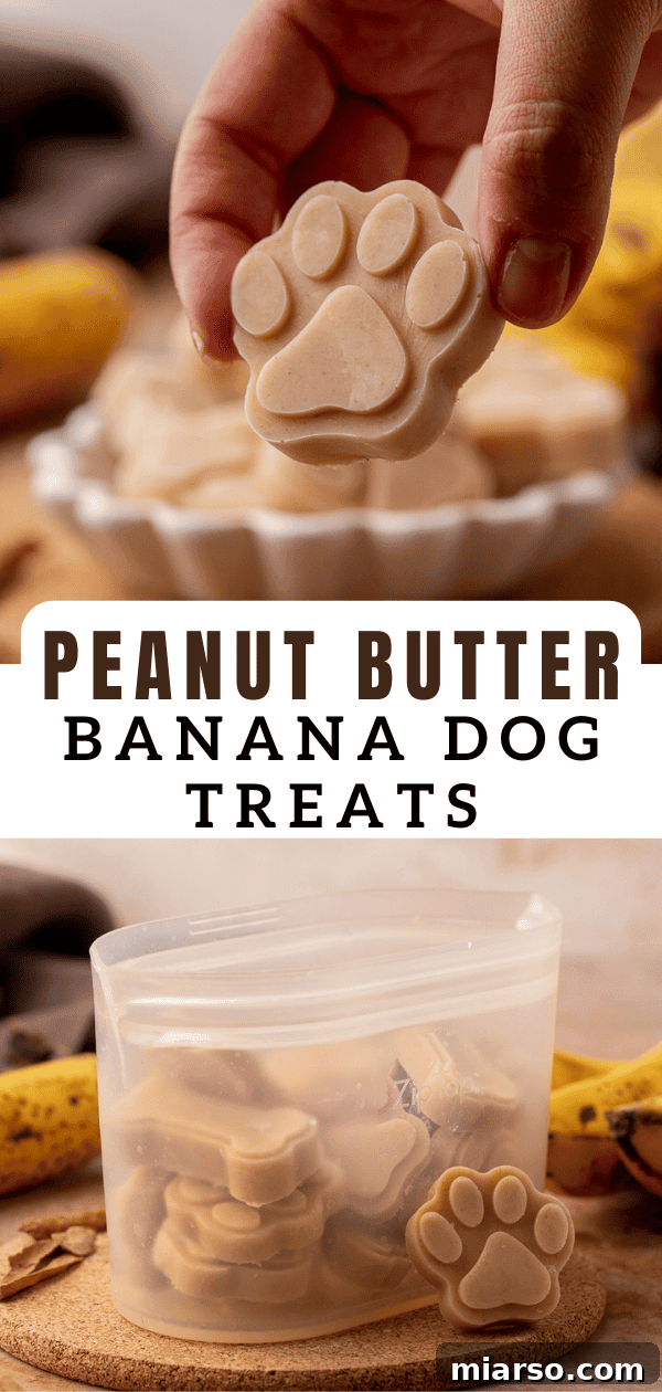 Frosty Peanut Butter Banana Pupsicles 12 Frozen peanut butter banana dog treats for Pinterest