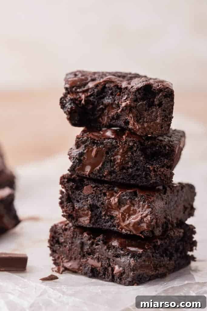Close-up of a perfectly baked small batch brownie