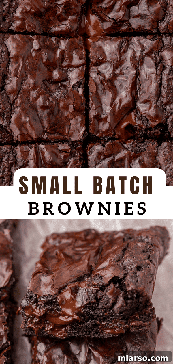 Small batch brownies for pinning on Pinterest