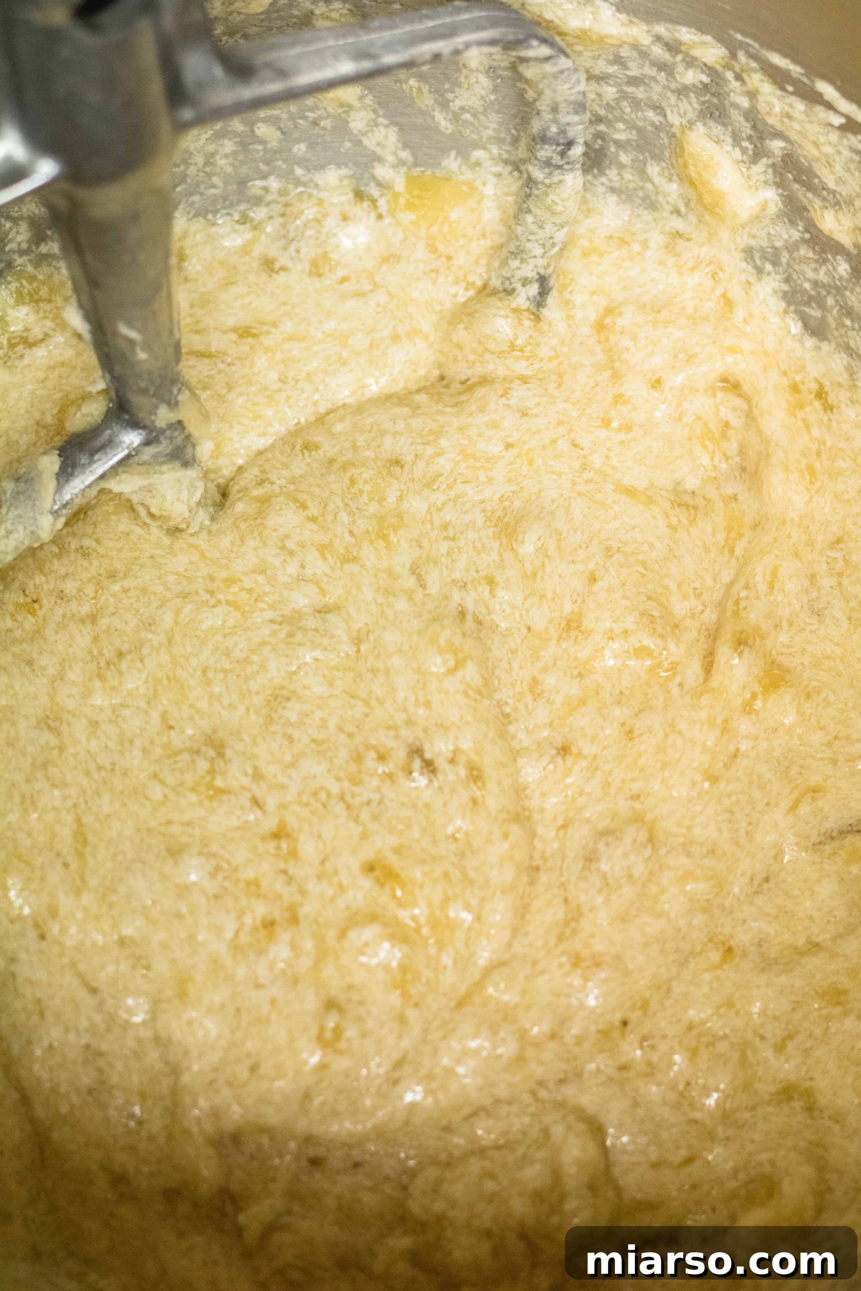 Bakery-Style Banana Walnut Muffins 14 The smooth and creamy batter after the egg and vanilla have been mixed in