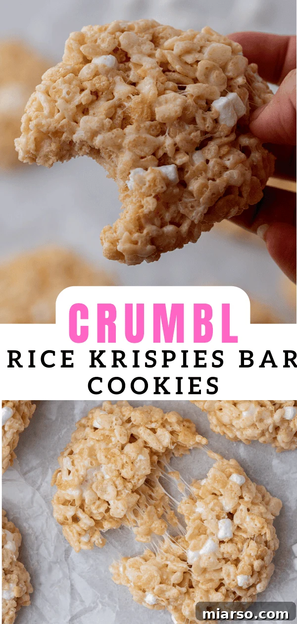 Pinterest-ready image of Crumbl Rice Krispies bar cookies, perfect for pinning and sharing.