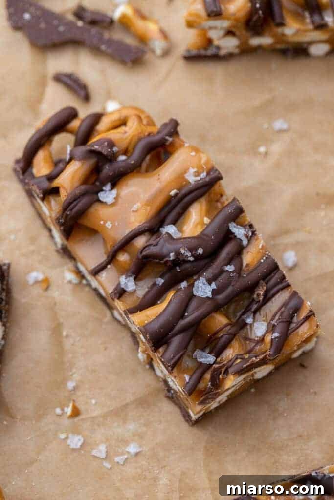 Decadent Salted Caramel Pretzel Bark 12 Pretzel caramel chocolate bar