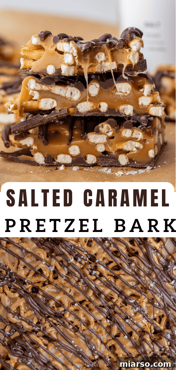 Decadent Salted Caramel Pretzel Bark 16 Salted caramel pretzel bark